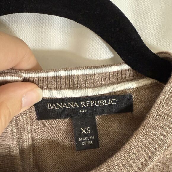 Banana Republic Tank Top Womens XS Brown Knit Sleeveless Round Neck Cotton Blend - Picture 5 of 9